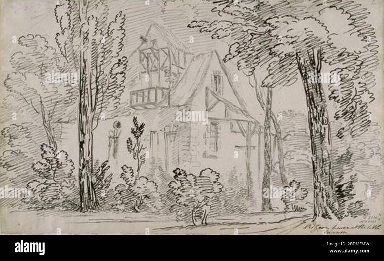Hameau de la reine - Colombier - 1802 - John-Claude Nattes. Stock Photo