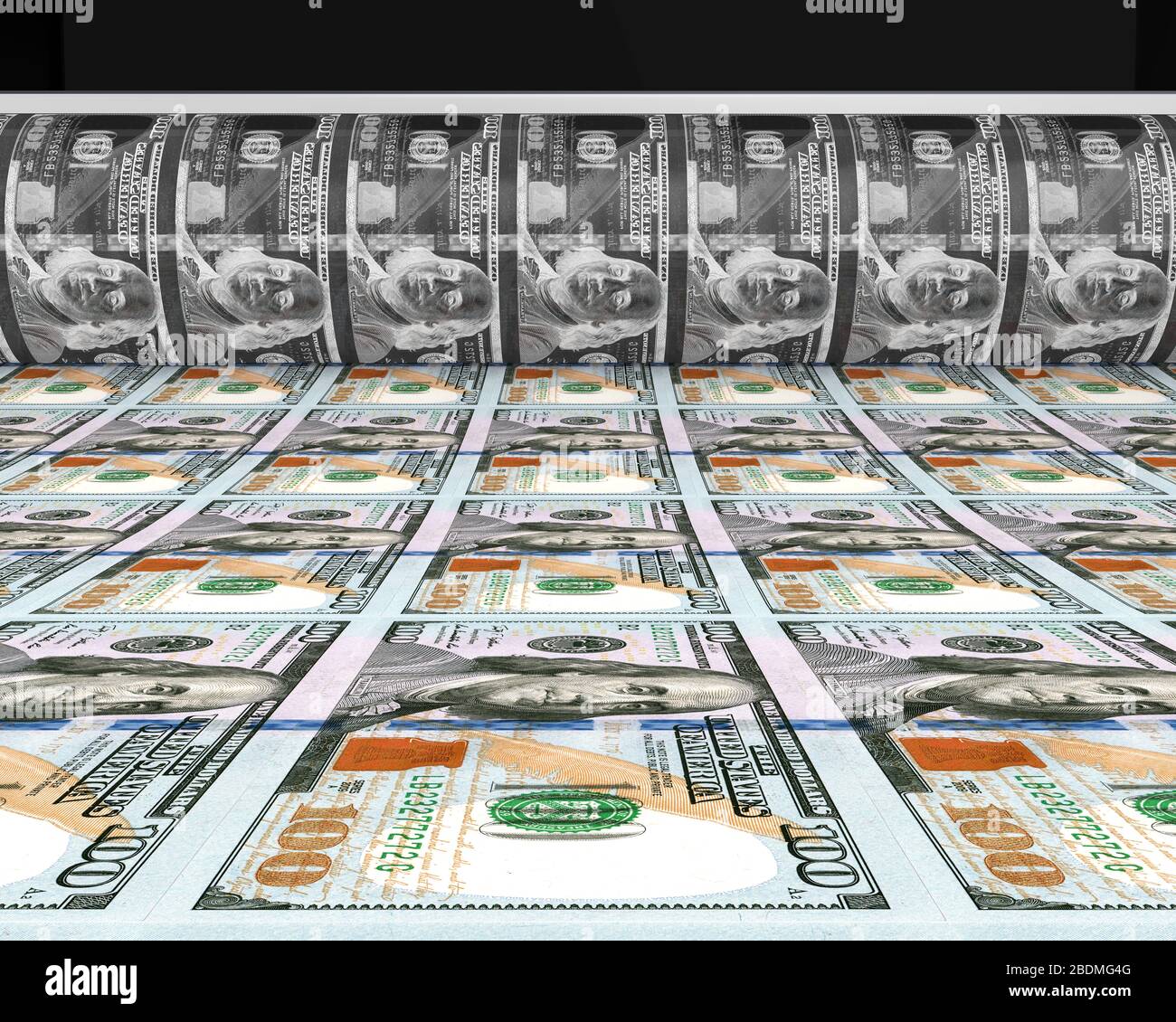 Money Printing 100 US Dollar Banknotes Stock Photo Alamy