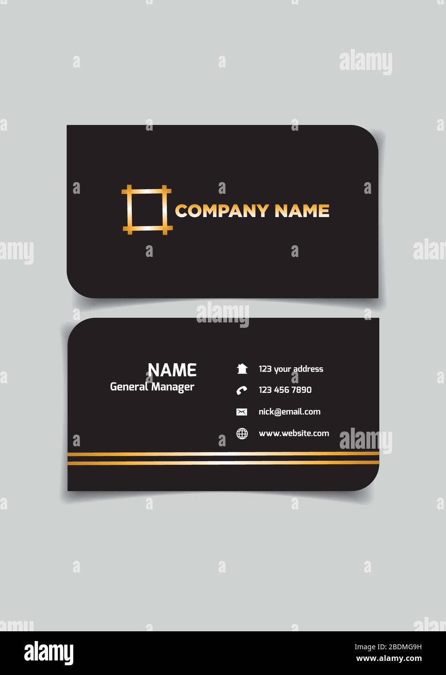 Namecard template in black with space for name and contact information ...