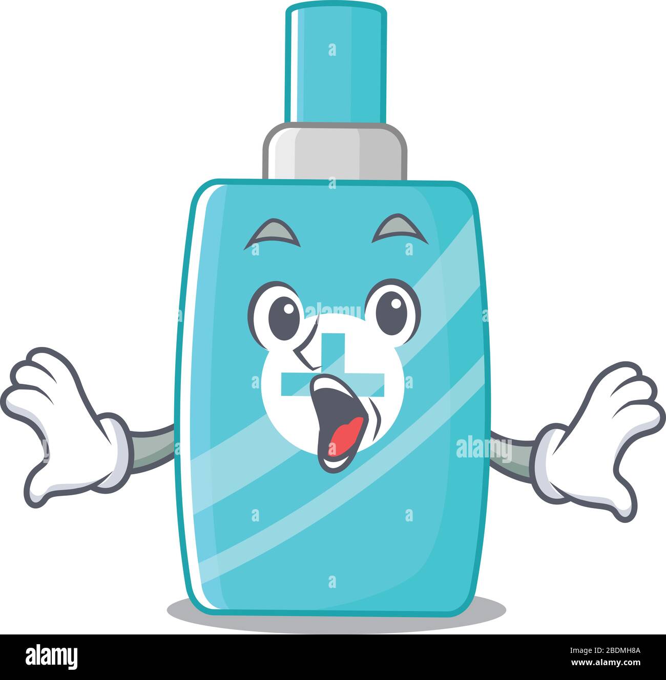 Cartoon design style of ointment cream has a surprised gesture Stock Vector