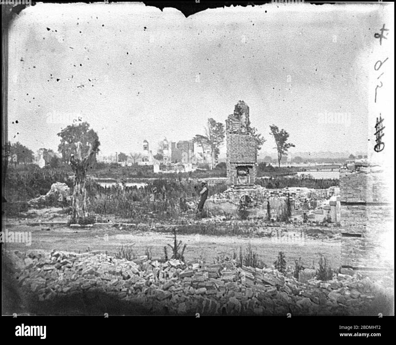 Hampton, Va. Brick chimneys, etc., of burned houses Stock Photo Alamy