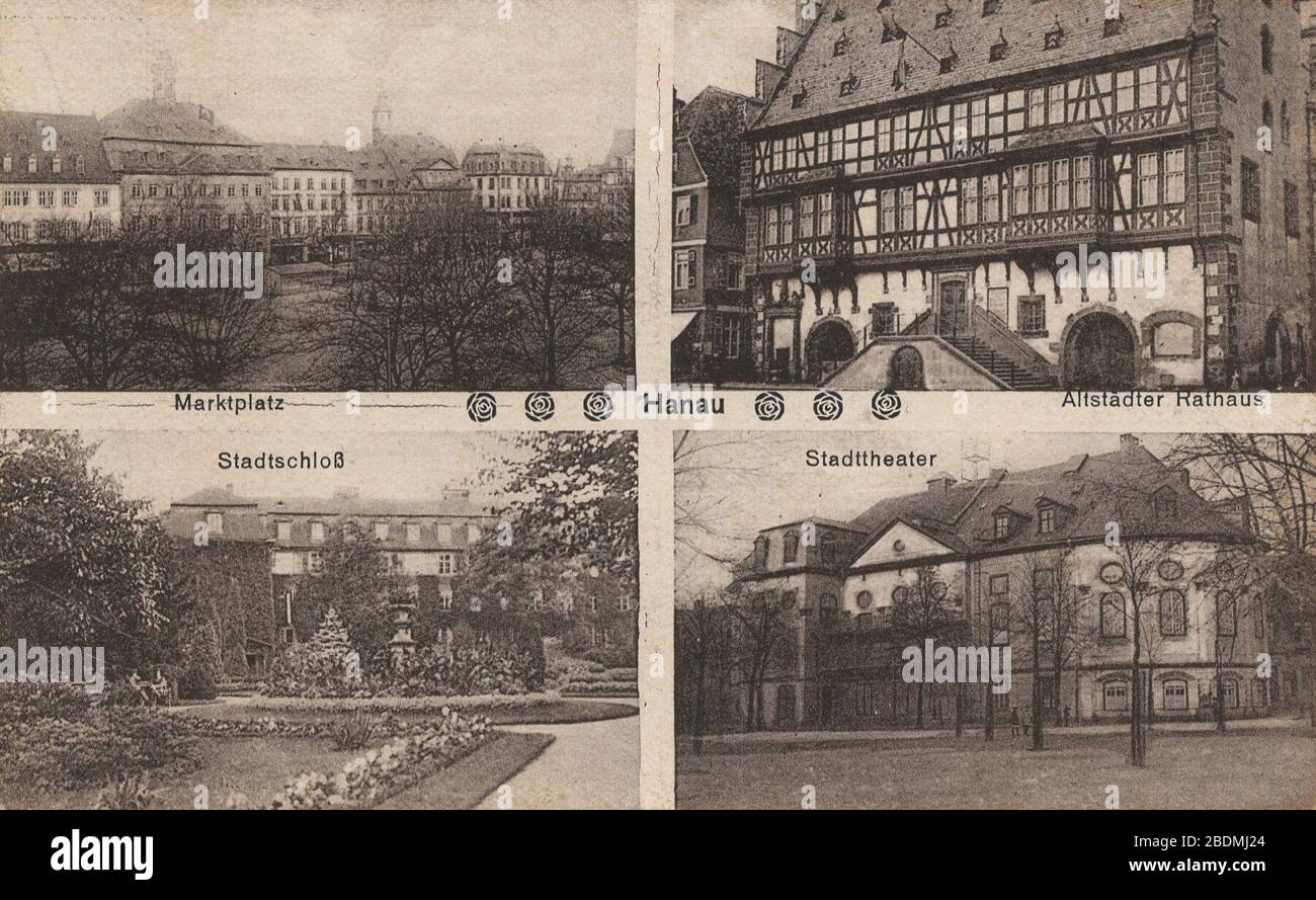 Hanau, Hessen - Marktplatz; Altstädter Rathaus; Stadtschloss Stock ...