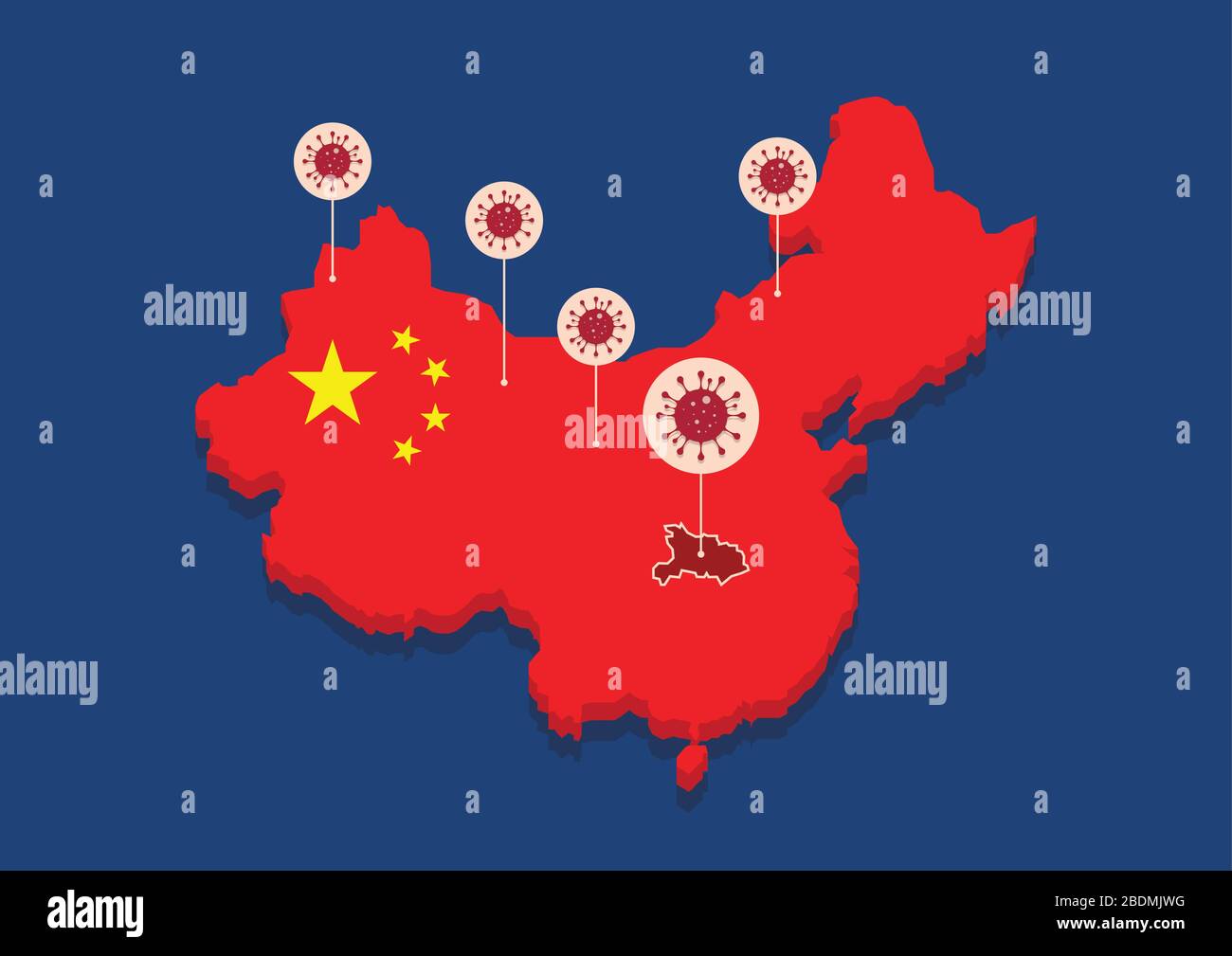 China map country coronavirus concept. Vector illustration Stock Vector