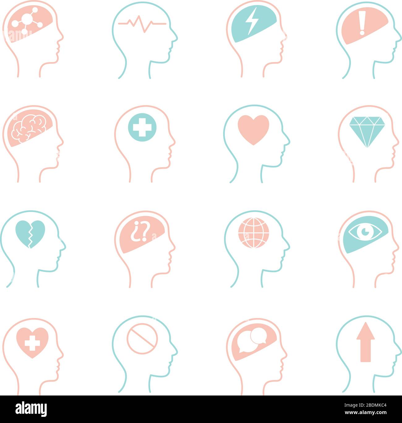 Mental health line style icon set vector design Stock Vector Image ...