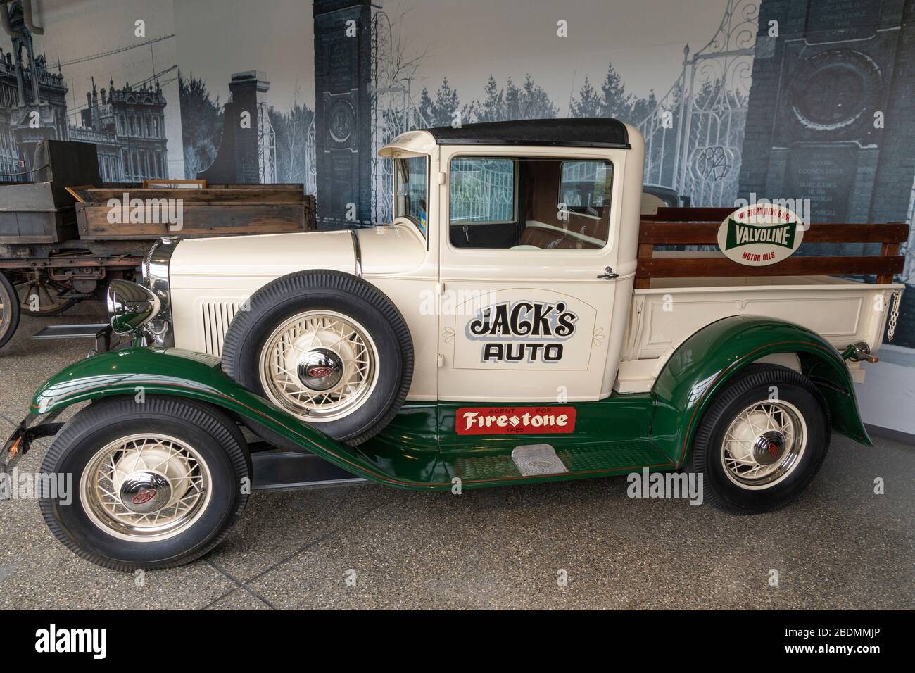 1930 Ford Model A pick-up on display at the Bill Richardson's Transport World at Invercargill, New Zealand. Stock Photo