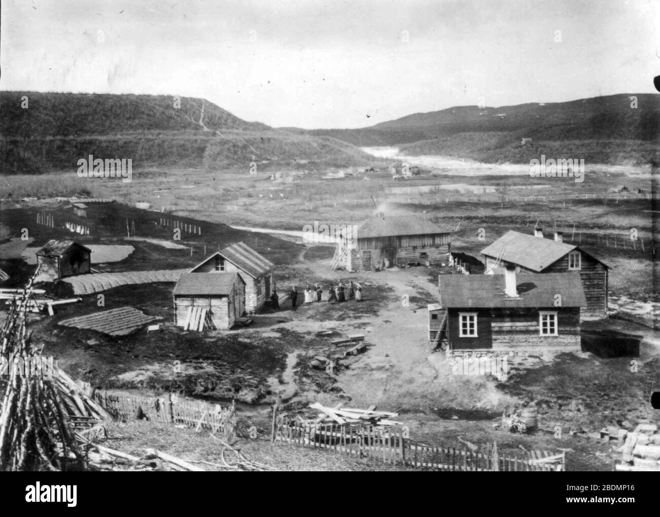 Handelsmann A. Vartiainens gård, Neiden, Sør-Varanger, Finnmark, ca. 1905 Stock Photo
