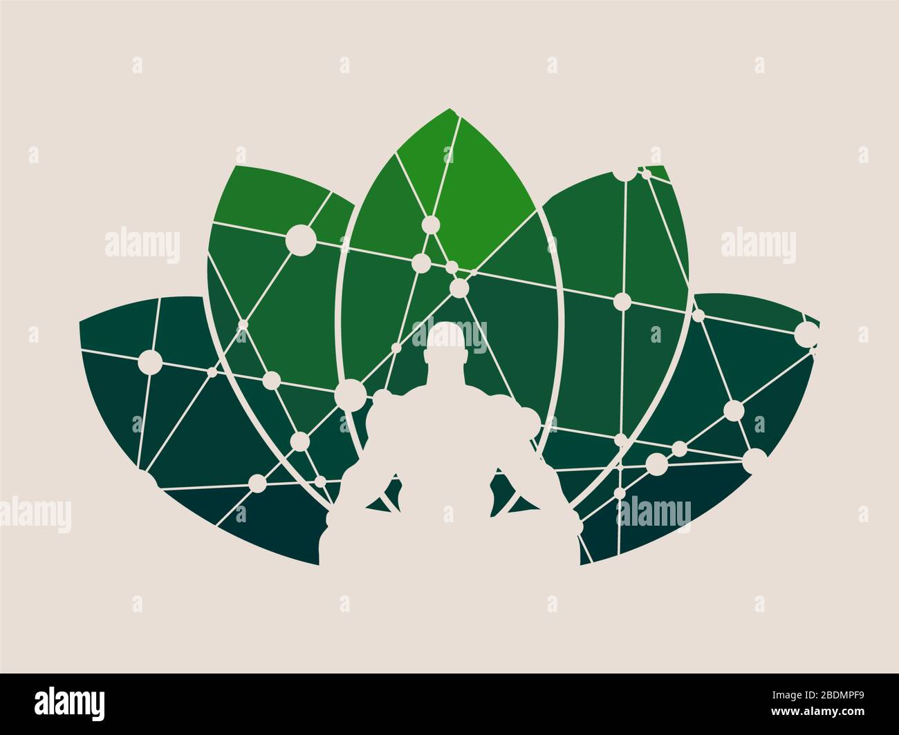 Muscular man meditation. Stock Vector
