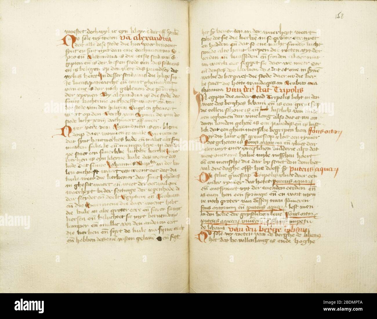 Handschrift aus den Niederlanden mit Ludolfs von Sudheim Reisebericht bei Sotheby's. Stock Photo