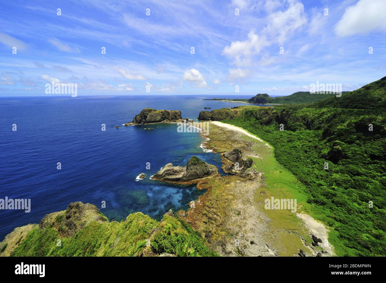 High angle shot of Green Island Taiwan Stock Photo - Alamy