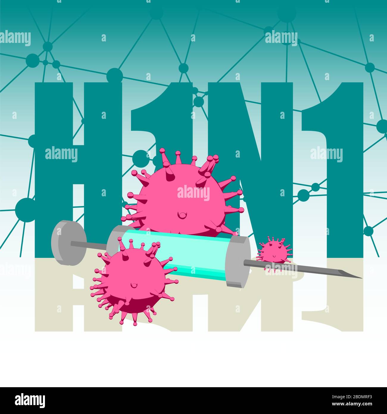 H1N1 disease virus and syringe Stock Vector Image & Art - Alamy
