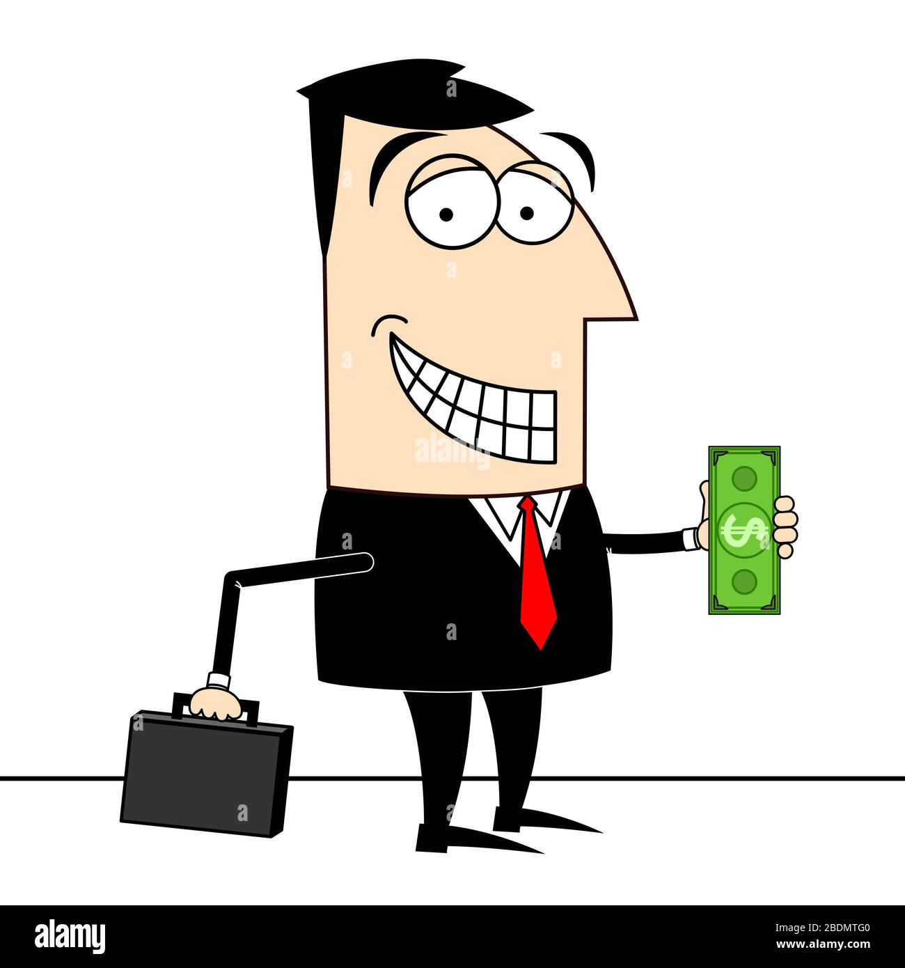 Cartoon businessman, money Stock Photo - Alamy
