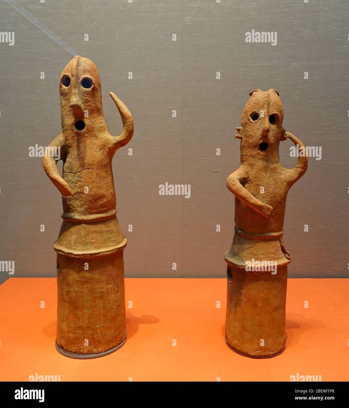 Haniwa in dancing form, excavated from Nohara Tumulus, Kumagayashi