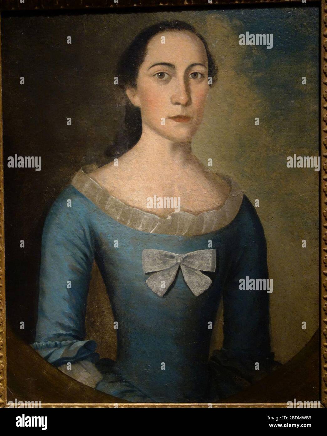 Hannah Minot Moody by Joseph Badger, c. 1758, oil on board mounted on canvas Stock Photo