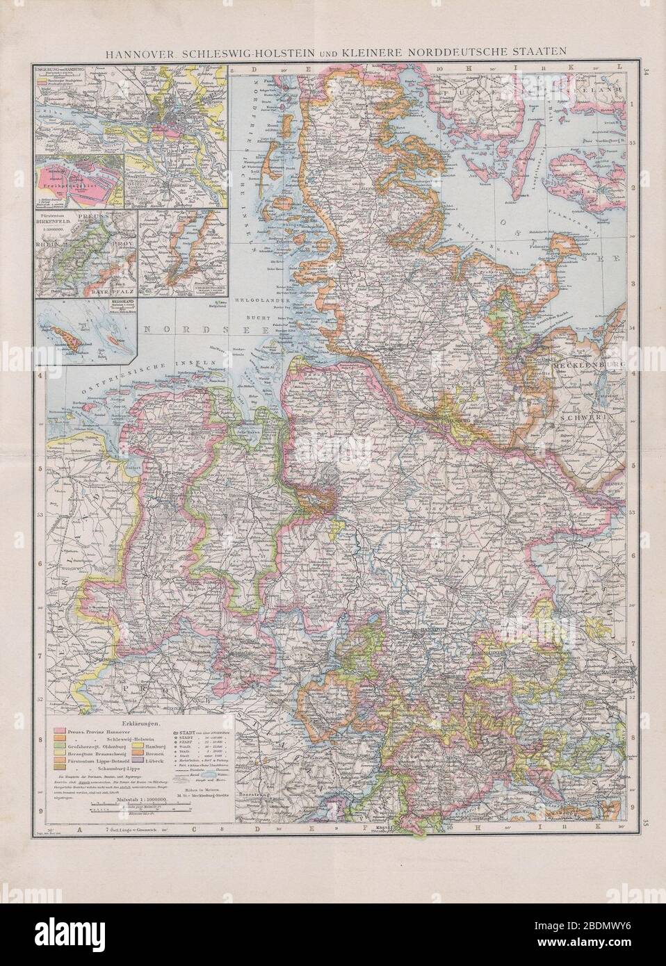 Hannover,Schleswig-Holstein und kleinere norddeutsche staaten. Stock Photo