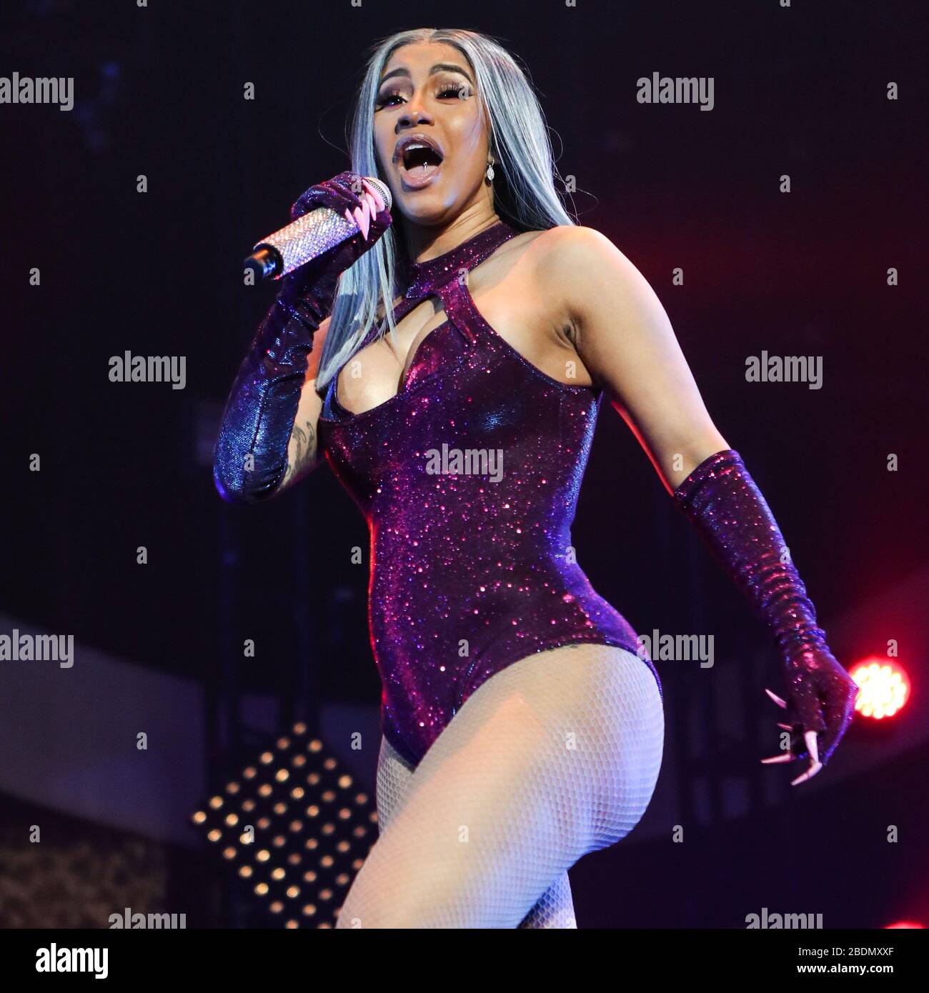 (FILE) Cardi B And Fashion Nova Are Giving Away $1,000 Per Hour Amid Coronavirus COVID-19 Pandemic. Fashion Nova and Cardi B are donating $1,000 every hour for the next 42 days until they've given away $1 million to those affected by the coronavirus pandemic. LOS ANGELES, CALIFORNIA, USA - JUNE 22: Rapper Cardi B (Belcalis Marlenis Almanzar) performs at the 7th Annual BET Experience At L.A. LIVE Presented By Coca-Cola - Day 3 held at Staples Center on June 22, 2019 in Los Angeles, California, United States. (Photo by Xavier Collin/Image Press Agency) Stock Photo