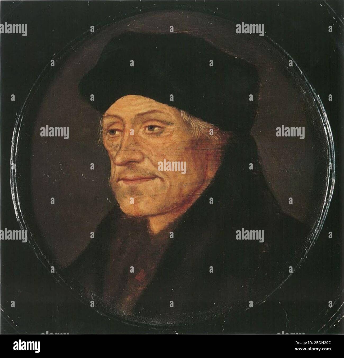 Hans Holbein de Jonge, Portret van Erasmus. Stock Photo