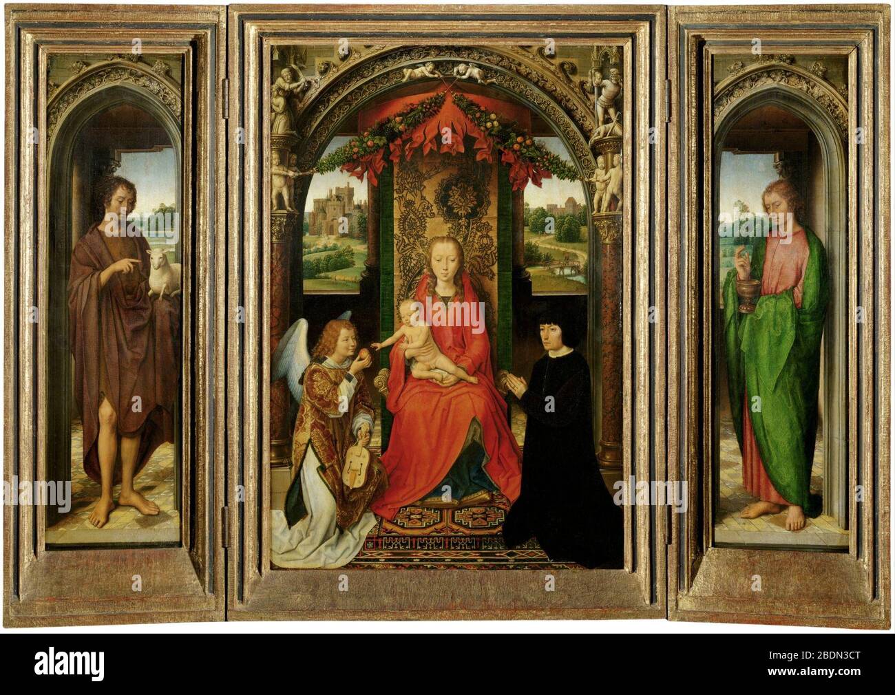 Hans Memling - Small Triptych of St. John the Baptist Stock Photo - Alamy