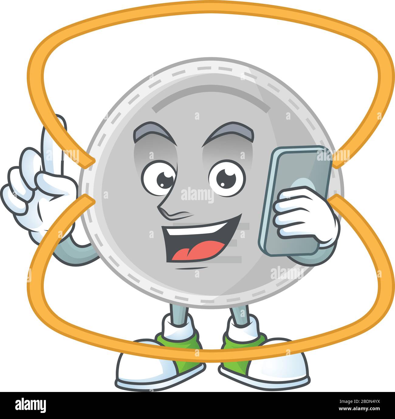 Cartoon Design Concept Of N95 Mask Talking On Phone Stock Vector