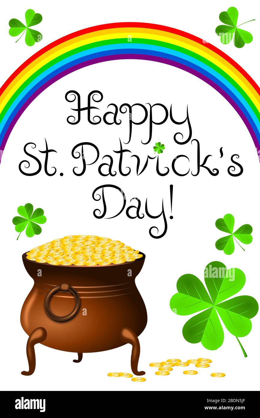 Happy St. Patrick's Day - card, illustration Stock Photo - Alamy