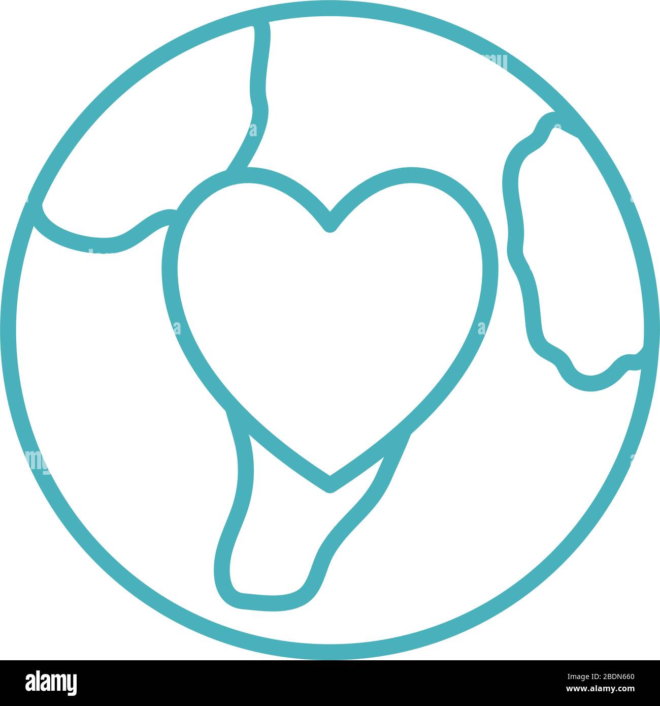 Heart inside world line style icon vector design Stock Vector Image ...