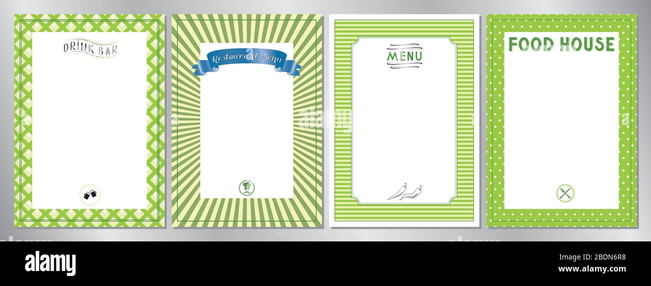 Green classic, retro, vintage restaurant menu templates - A4 (210x297 mm Stock Vector Image & Art - Alamy