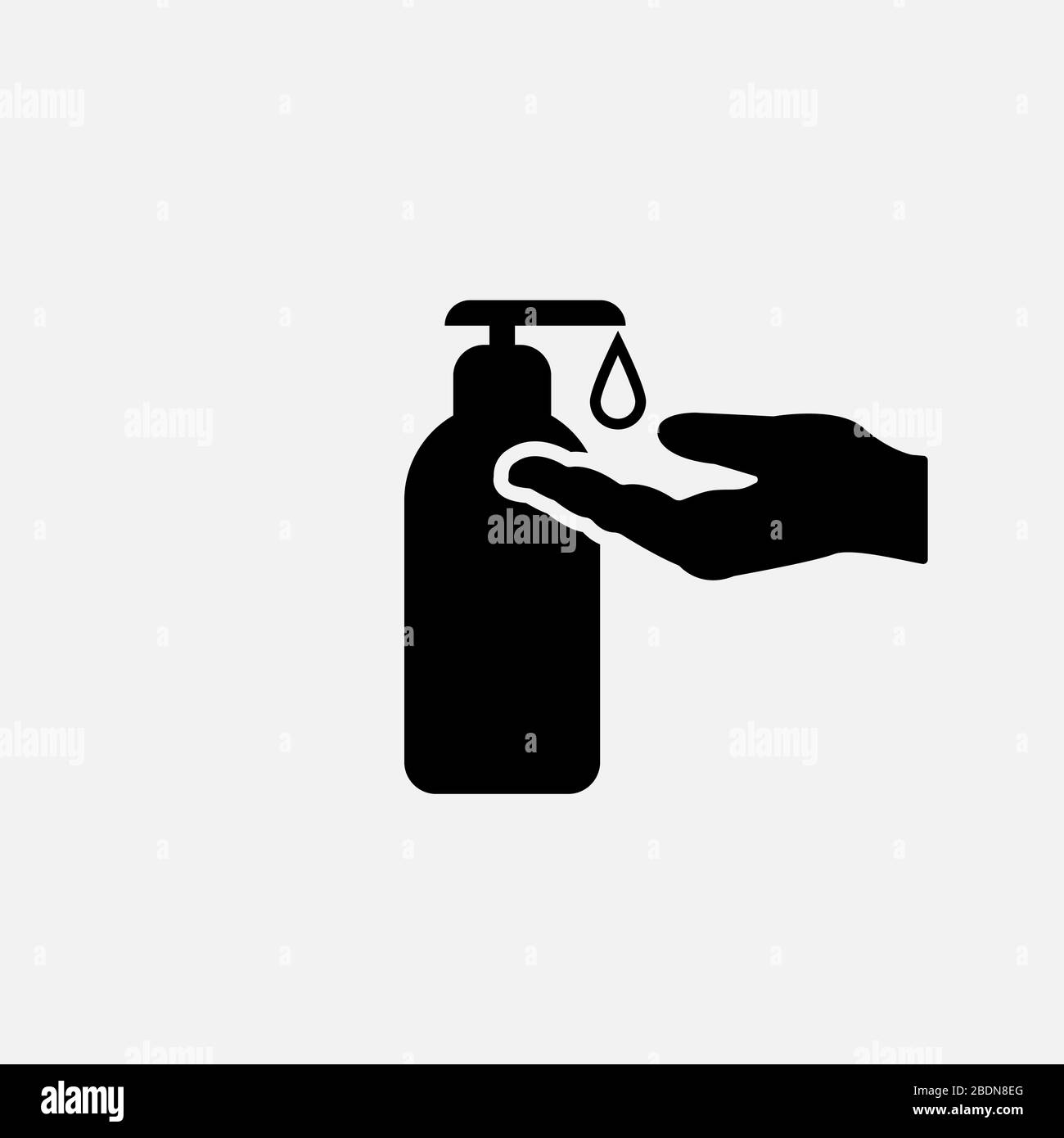 Sanitize icon. Liquid soap symbol. Flat design. Stock - Vector illustration. Stock Vector