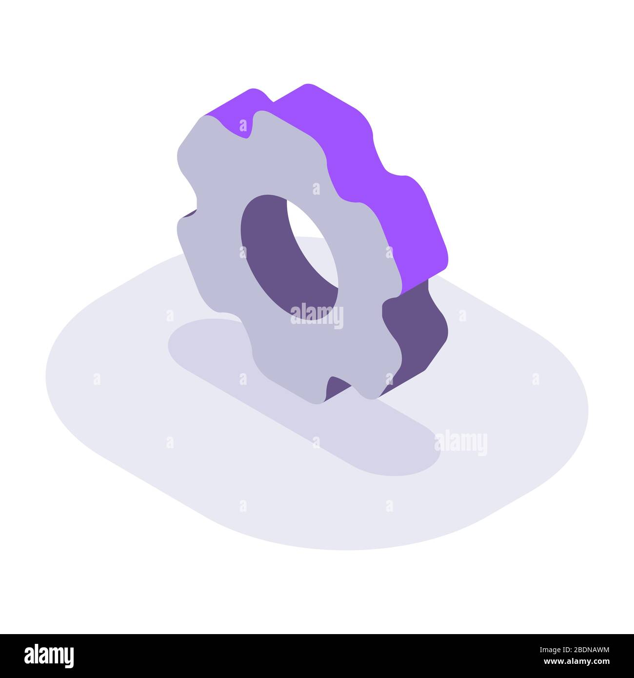 gear isometric icon with modern flat style color vector Stock Photo - Alamy