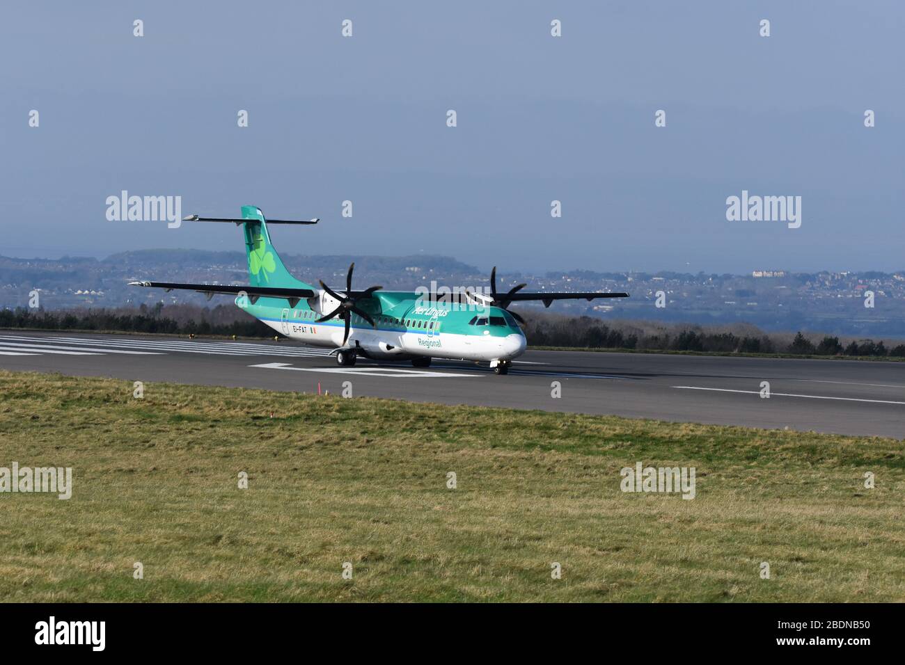 A small Aer Lingus regional airline propeller aeroplane at Bristol