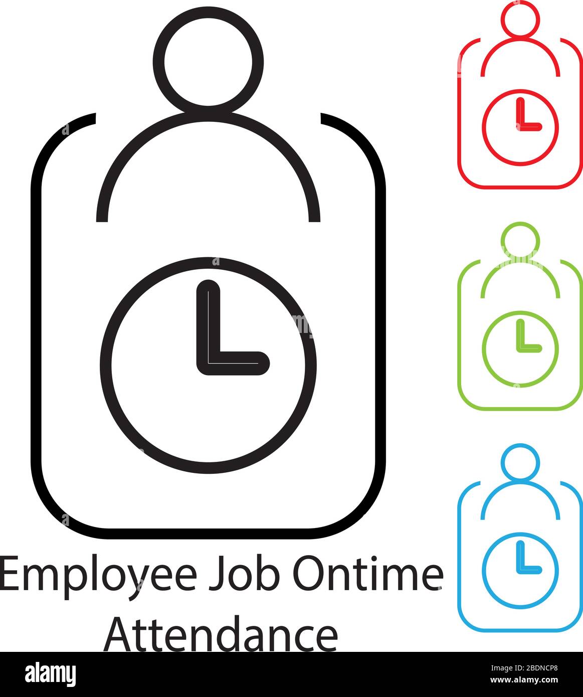 Employee job ontime line art icon vector design Stock Vector Image ...