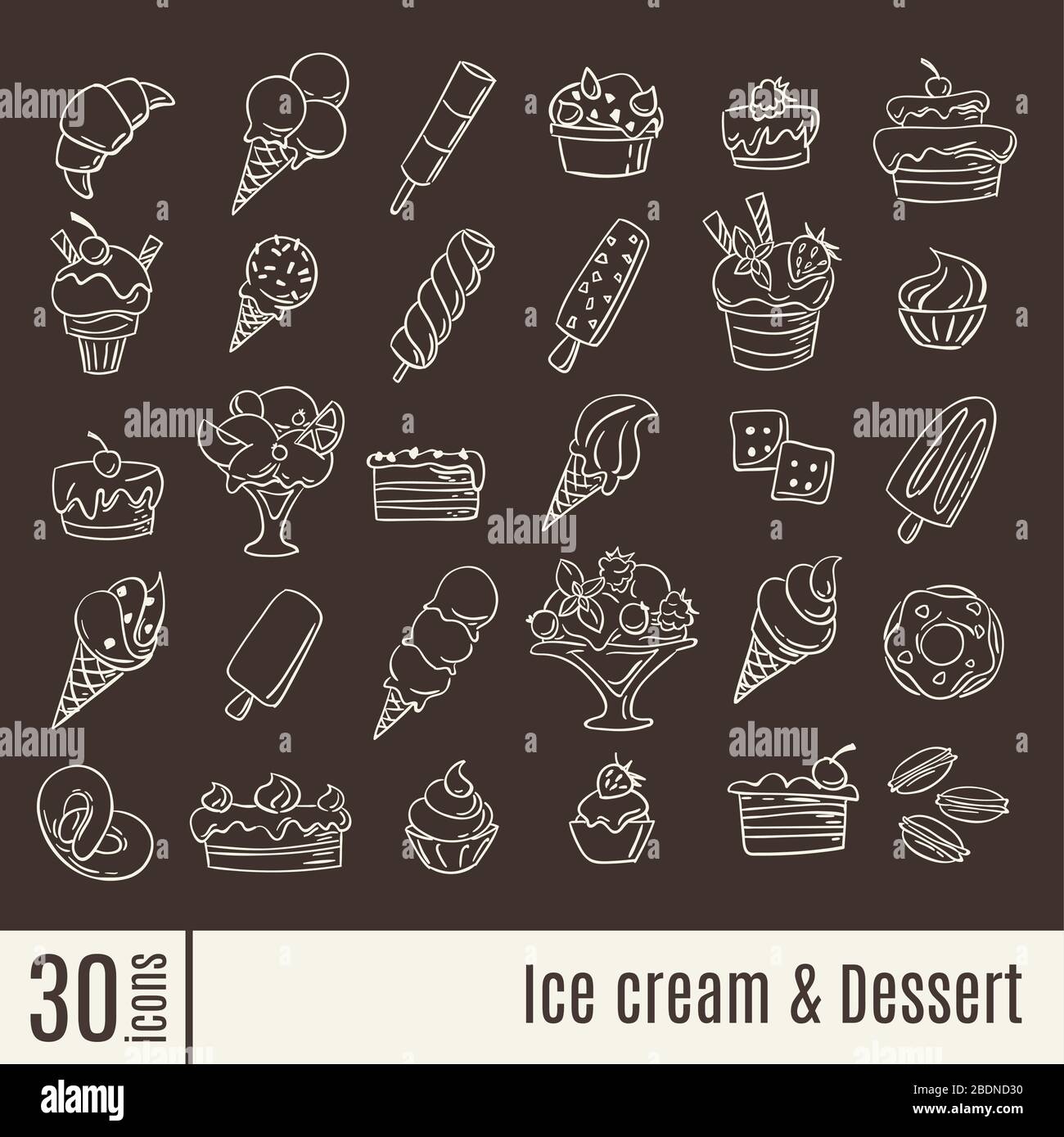 Flat icons in Ice Cream and Dessert info-graphic icons set Stock Vector ...