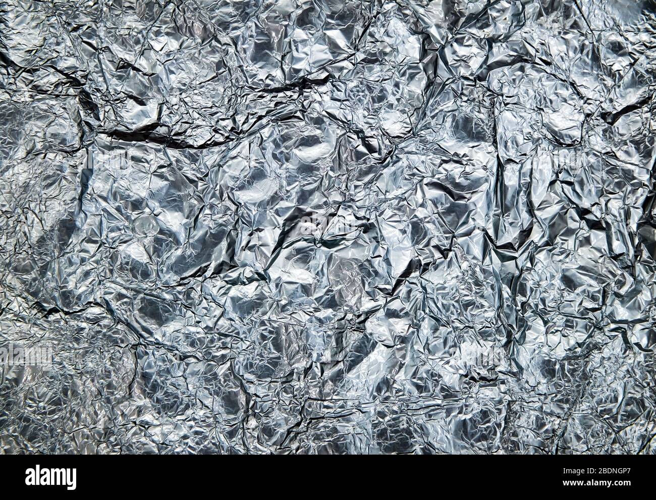 absract image of wrinkled aluminium foil packaging Stock Photo