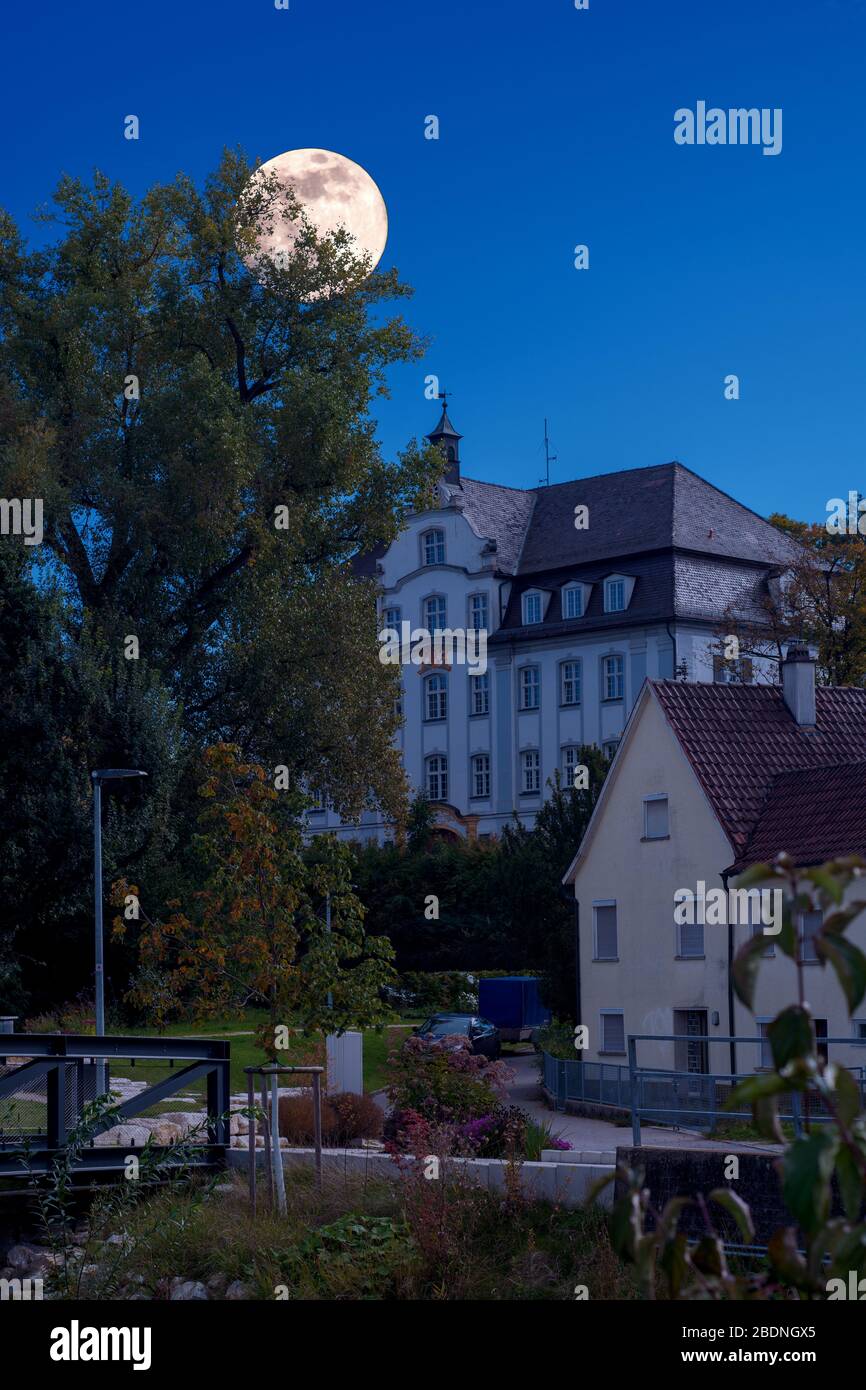 Concept Landscape Moon Over A Castle Stock Photo Alamy