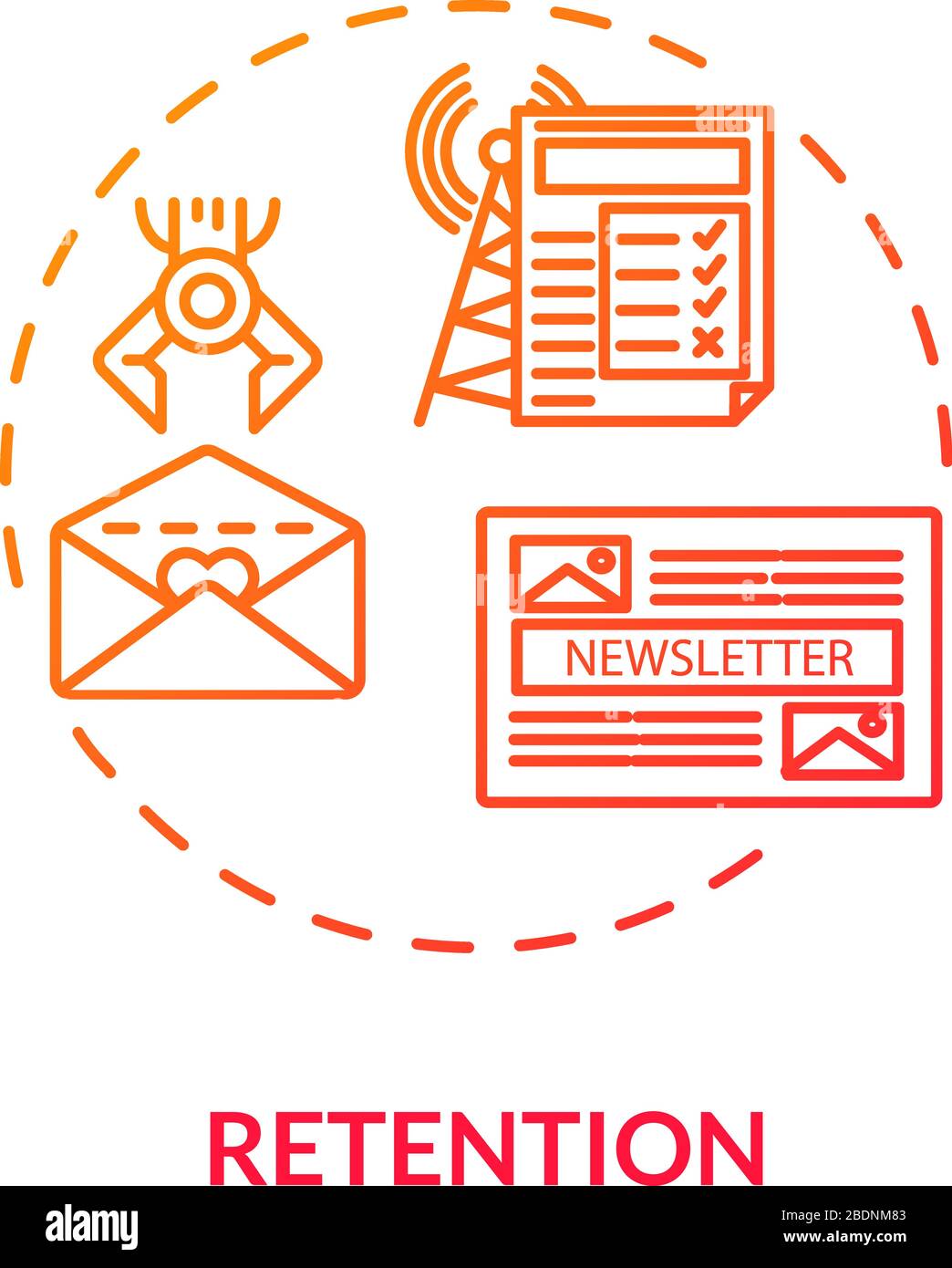 Retention concept icon. Customer loyalty and trust, brand credibility ...