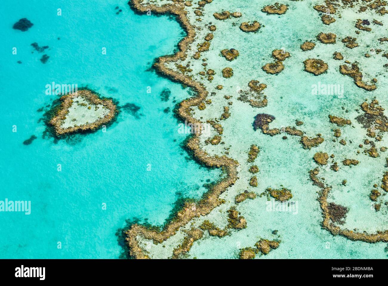 fly over the Great Barrier reef Stock Photo