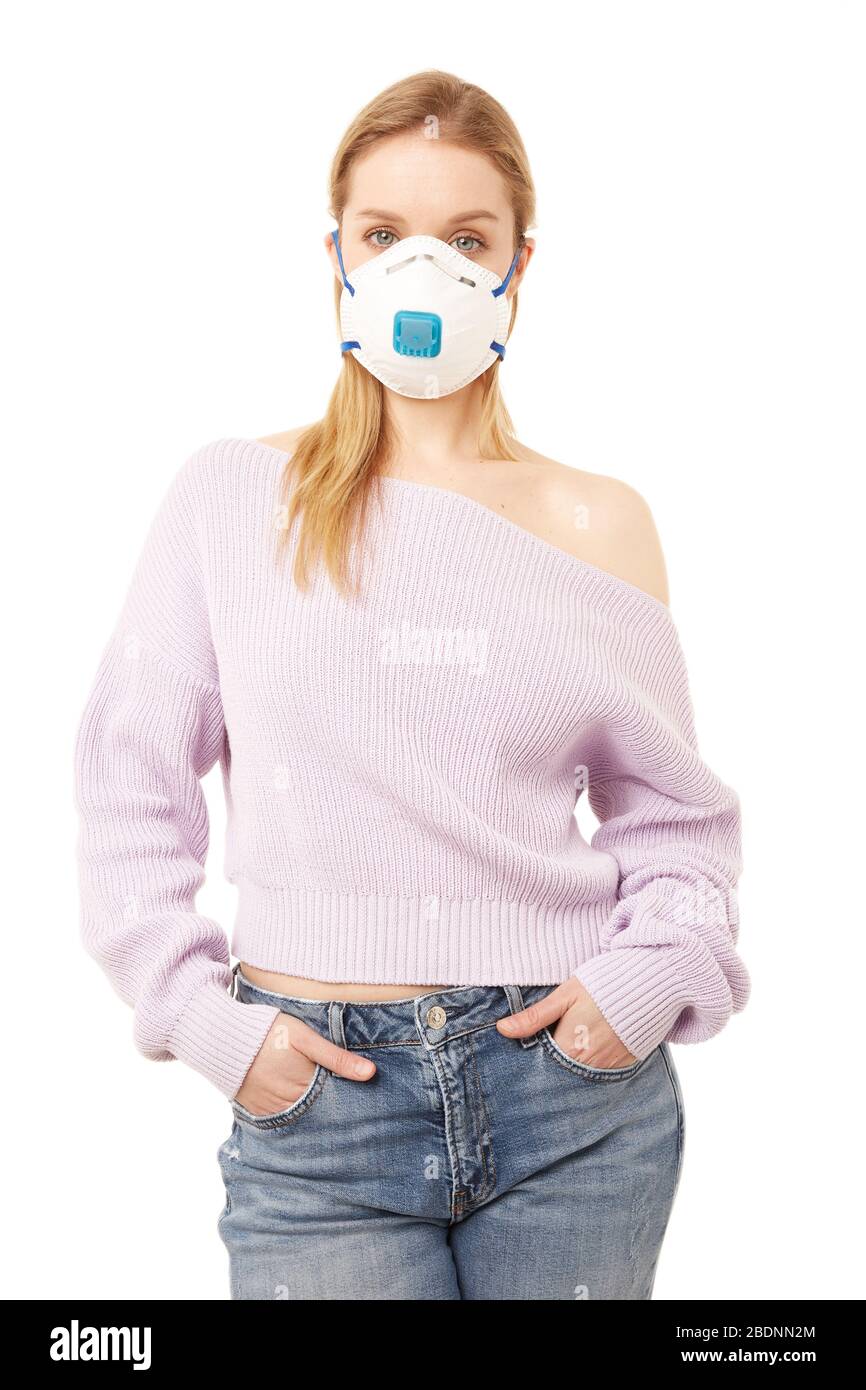 Beautiful blond woman face mask hi-res stock photography and images - Alamy