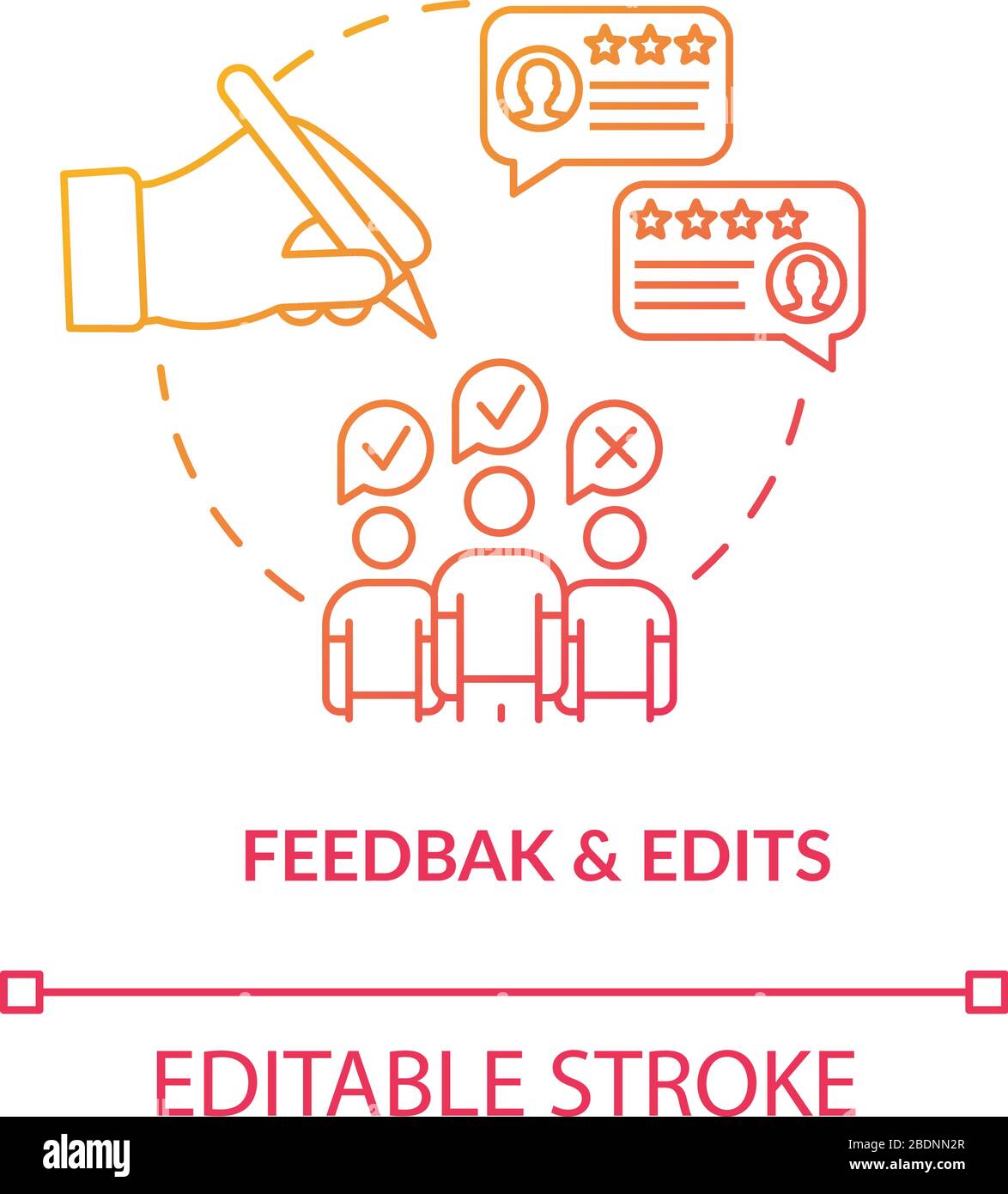 Feedback and correction concept icon. Client comments and edits idea ...