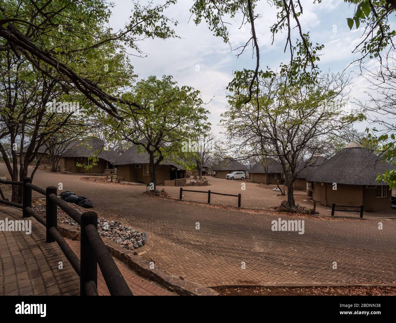 Self-catering bungalows at Olifants Camp in the Kruger National Park Stock Photo