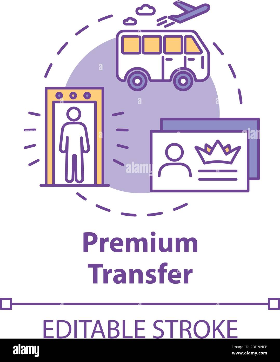 Premium transfer concept icon. Airline passenger luxury transport idea