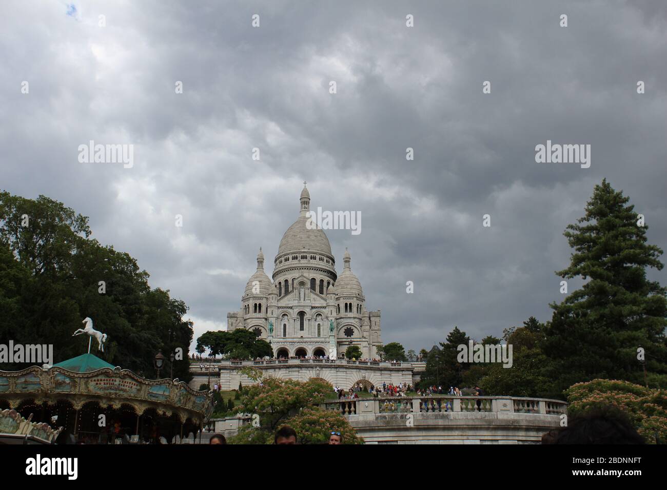 Sacre Coeur and Montmartre, Paris France Stock Photo