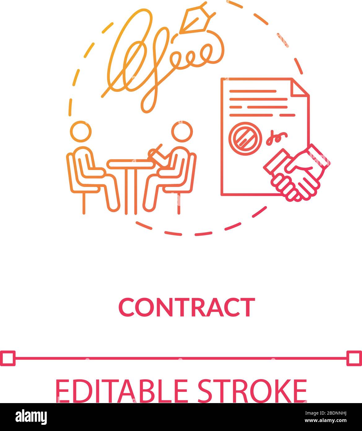 Contract, creative brief concept icon. Legal document, design studio