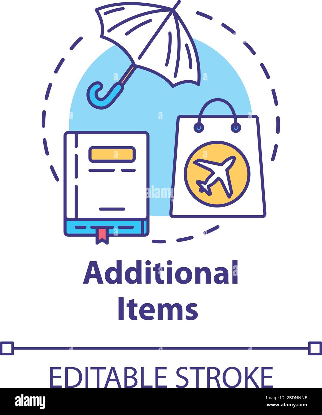 Additional permitted items concept icon. Carry on and hand luggage