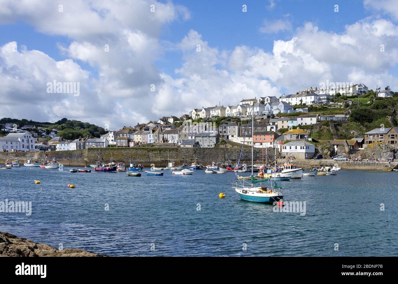 The charming village harbour of Mevagissey, a fishing port in Cornwall, England, UK Stock Photo