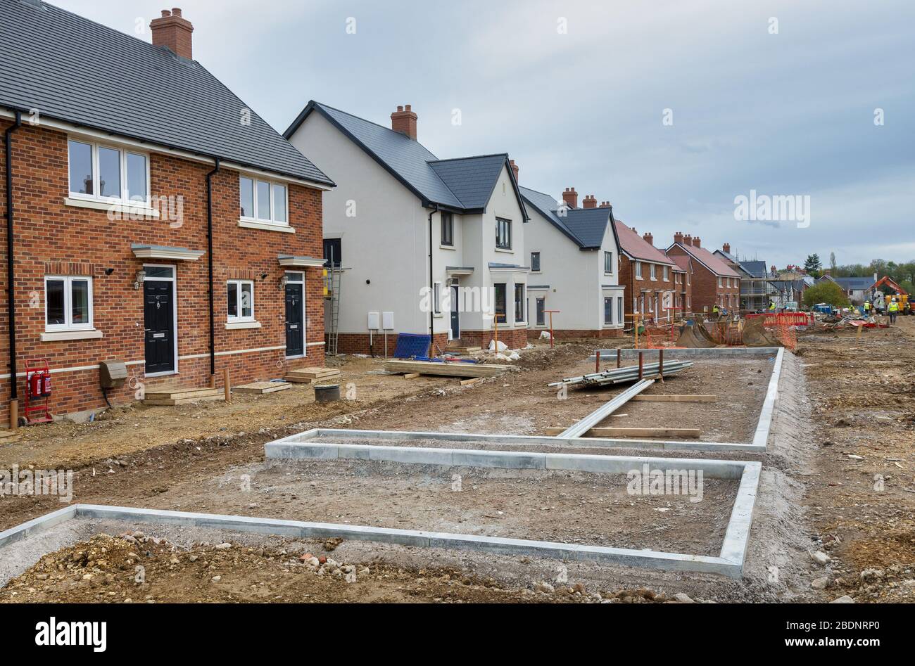 Newly build houses at North Stoneham Park, a new community of apartments and two, three, four and five-bedroom houses in Eastleigh, near Southampton Stock Photo