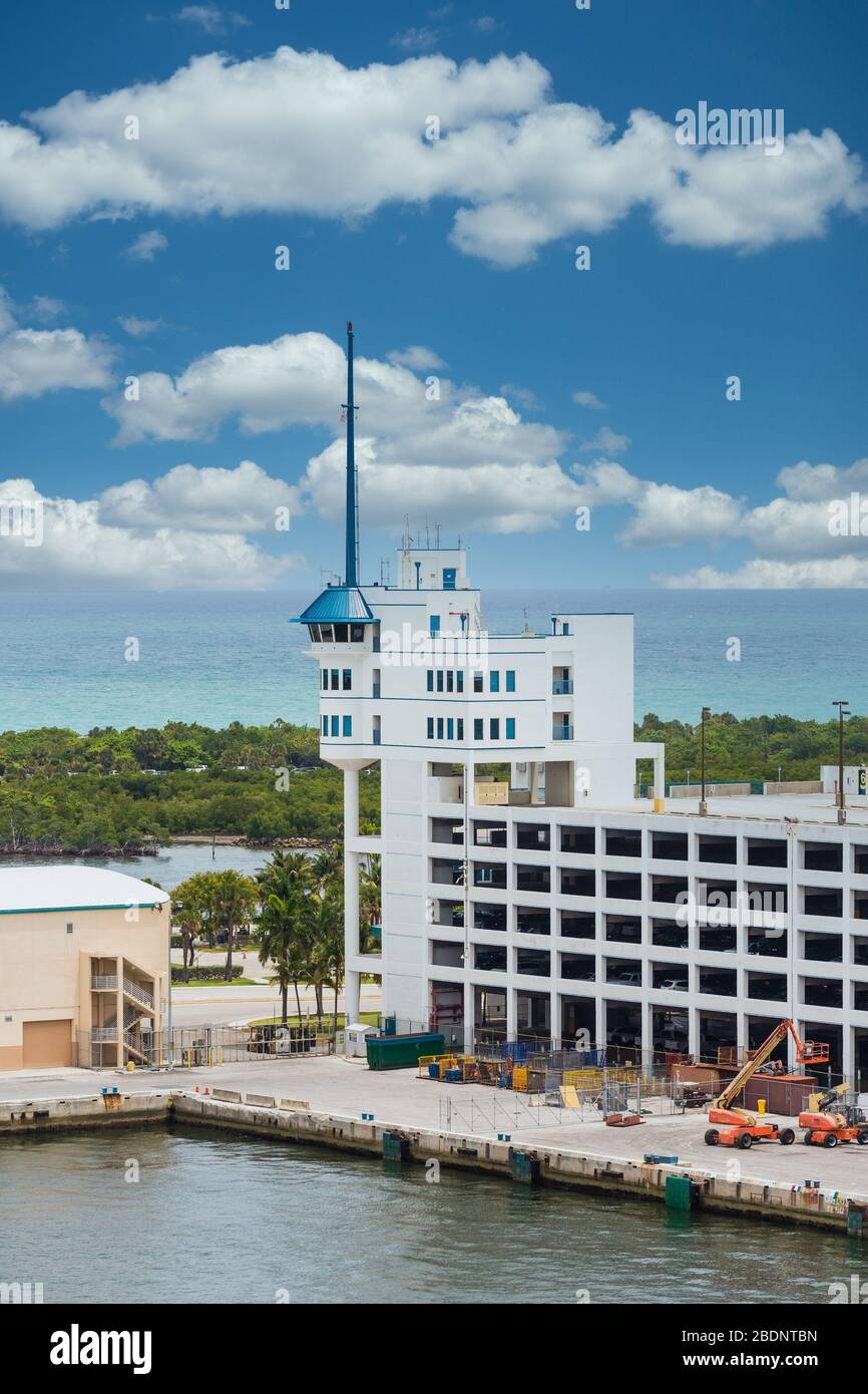 Construction at Port Security Building in Harbor Stock Photo - Alamy