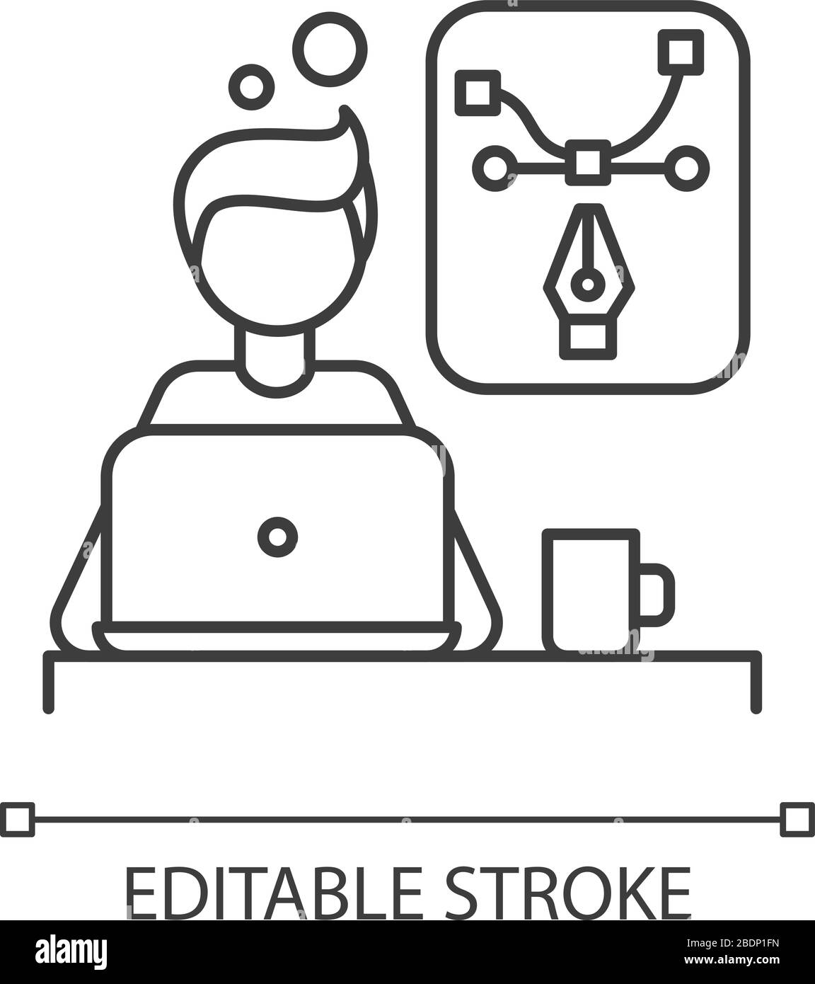 Creative designer pixel perfect linear icon. Editing, computer graphics ...