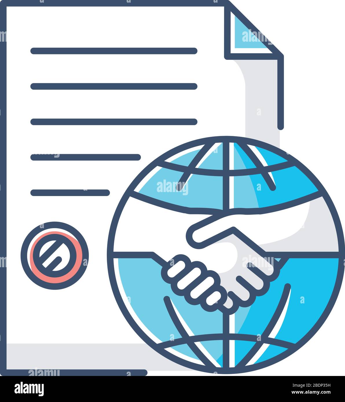 International trade agreement blue RGB color icon. Partnership