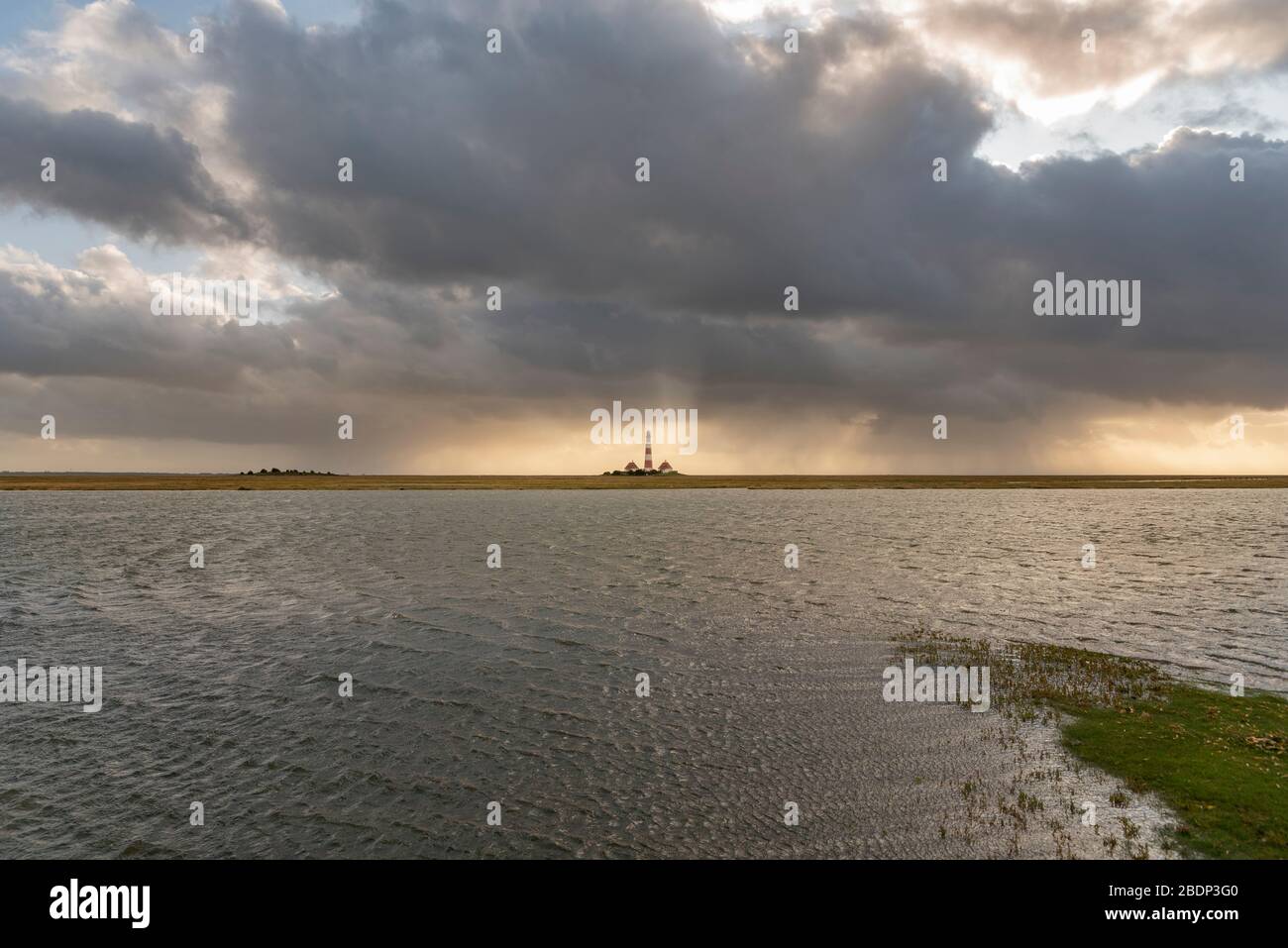 Lighthouse Westerherversand, Westerhever, North Sea, Schleswig-Holstein, Germany, Europe Stock Photo