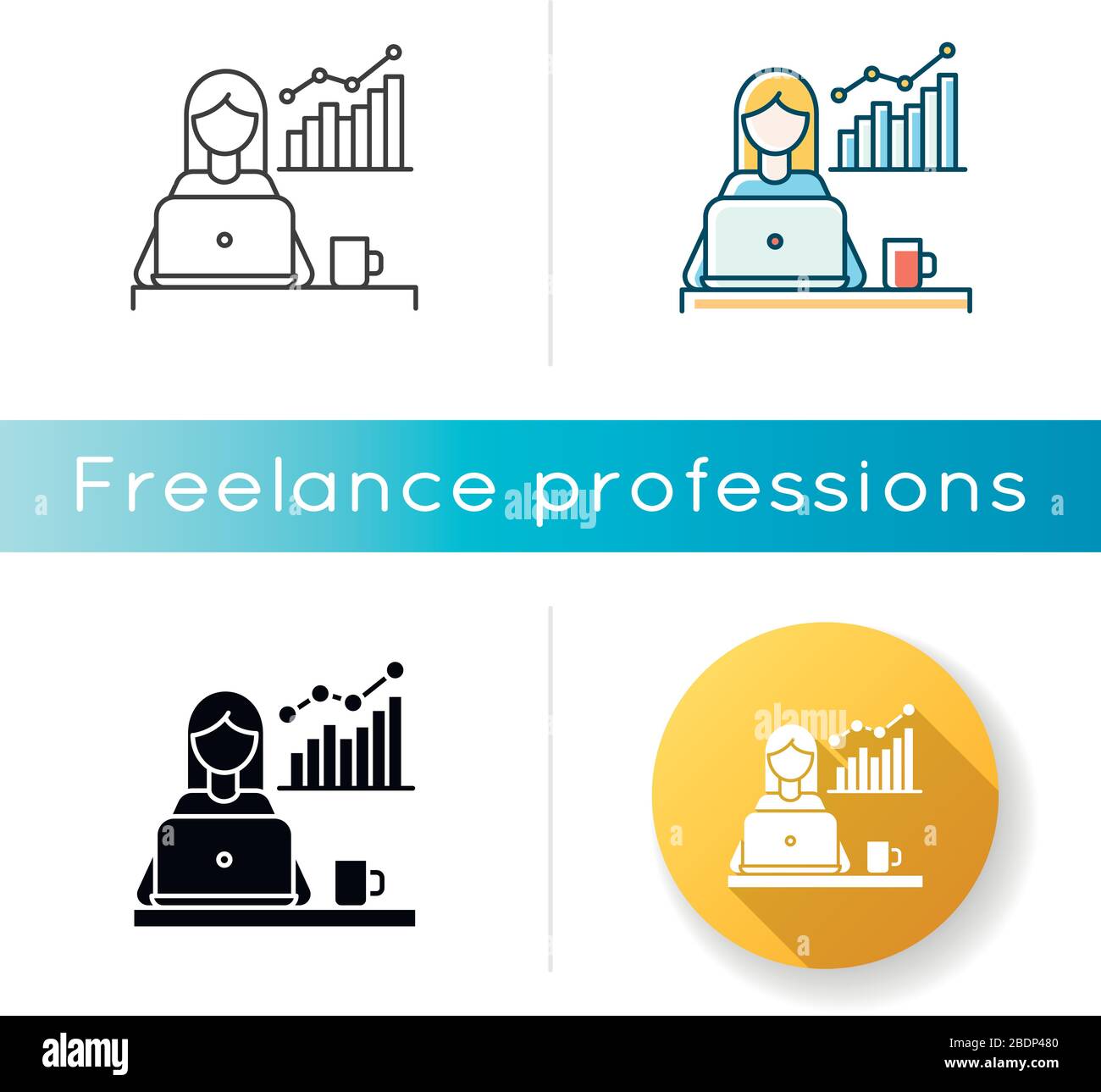 Freelance marketologist icon. Digital marketing, social media ...
