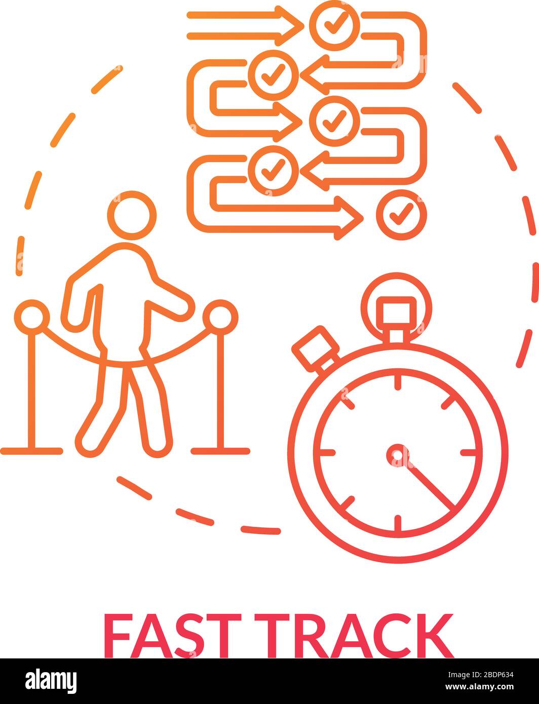 Airport fast track concept icon. Airline VIP pass, flight luxury class