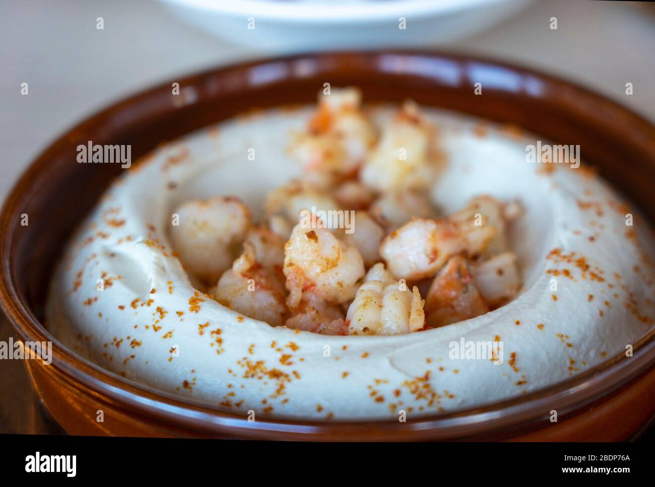 Em Sherif Sea Cafe: Shrimp Fatteh Stock Photo